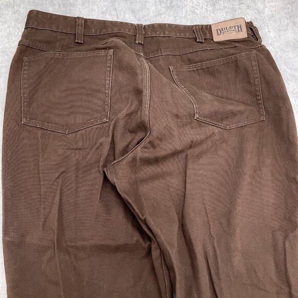Duluth Pants Men 42W x 30L Brown Gusset Canvas Cotton Utility Work Heavy Duty - Picture 10 of 12